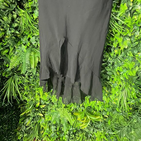 VTG Women Dress‎ 3XL Black Tie Neckline Ruffle Hem Sequins Accent Celavie 1002 - Picture 5 of 11